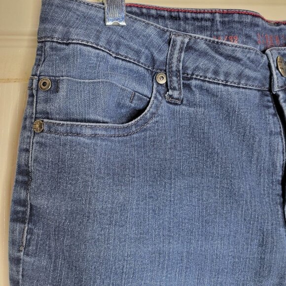 Liverpool Sz 14/32 Medium Wash Mid Rise Michelle Capri Cropped Blue Denim Jeans - Picture 5 of 12